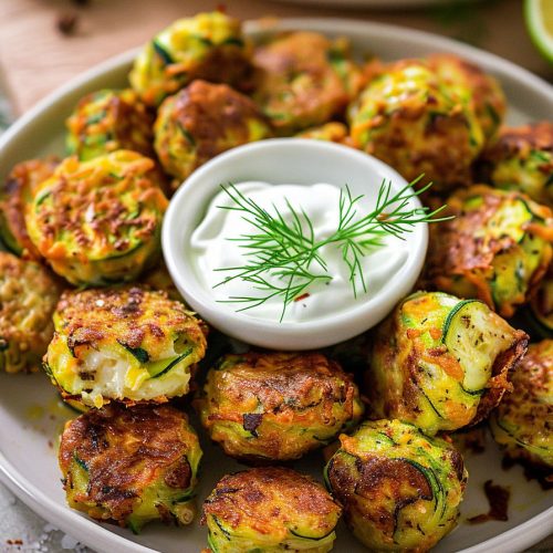 Cheesy Garlic Zucchini Bites