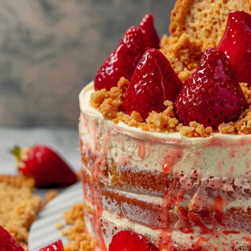 Strawberry Crunch Cake