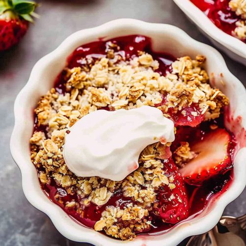 Strawberry Rhubarb Crisp (Crumble)
