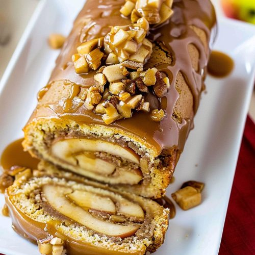 Spiced Caramel Apple Cake Roll
