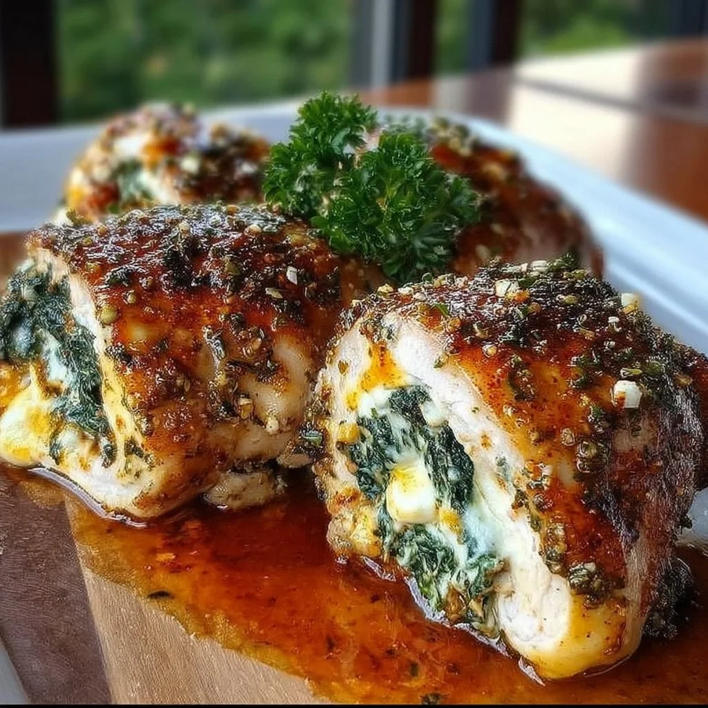 Herbed Ricotta Stuffed Chicken Rolls