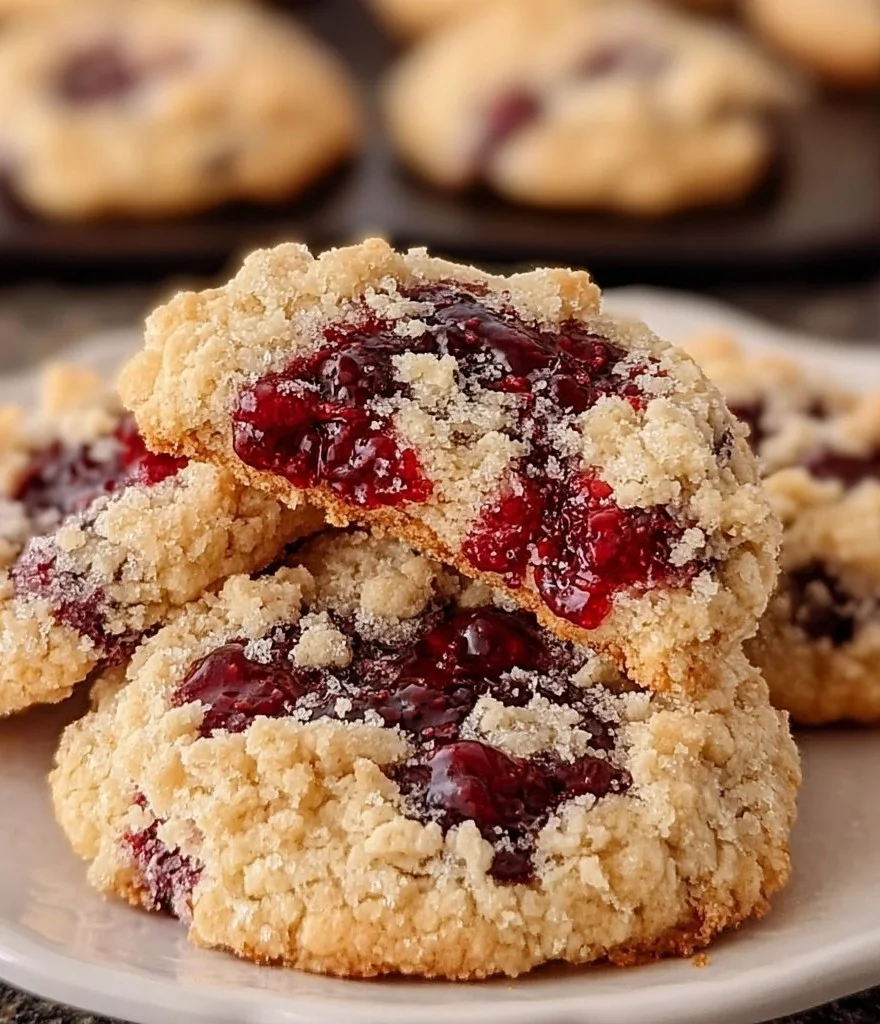 Buttery Raspberry Crumble Cookies